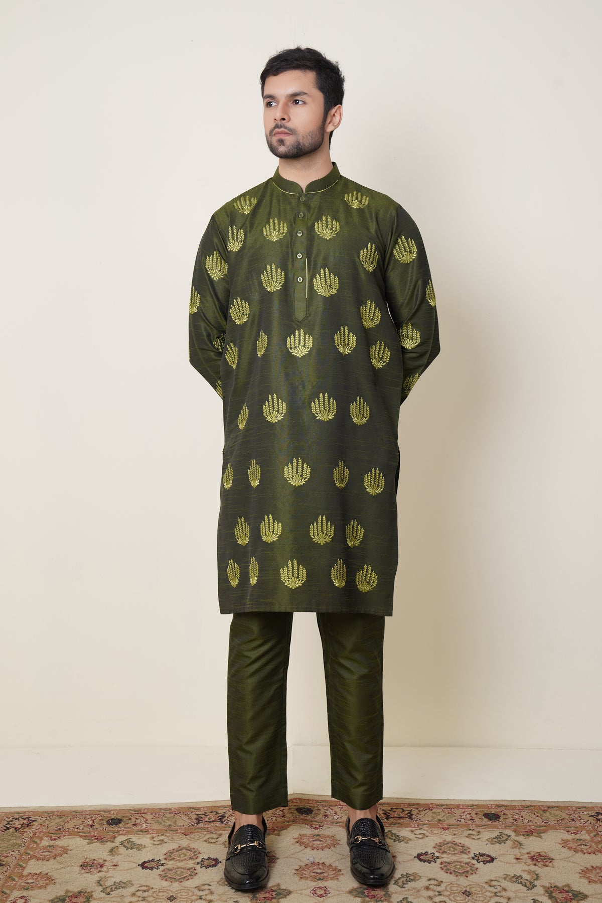 Kurta Trouser Green Embroidery (751)