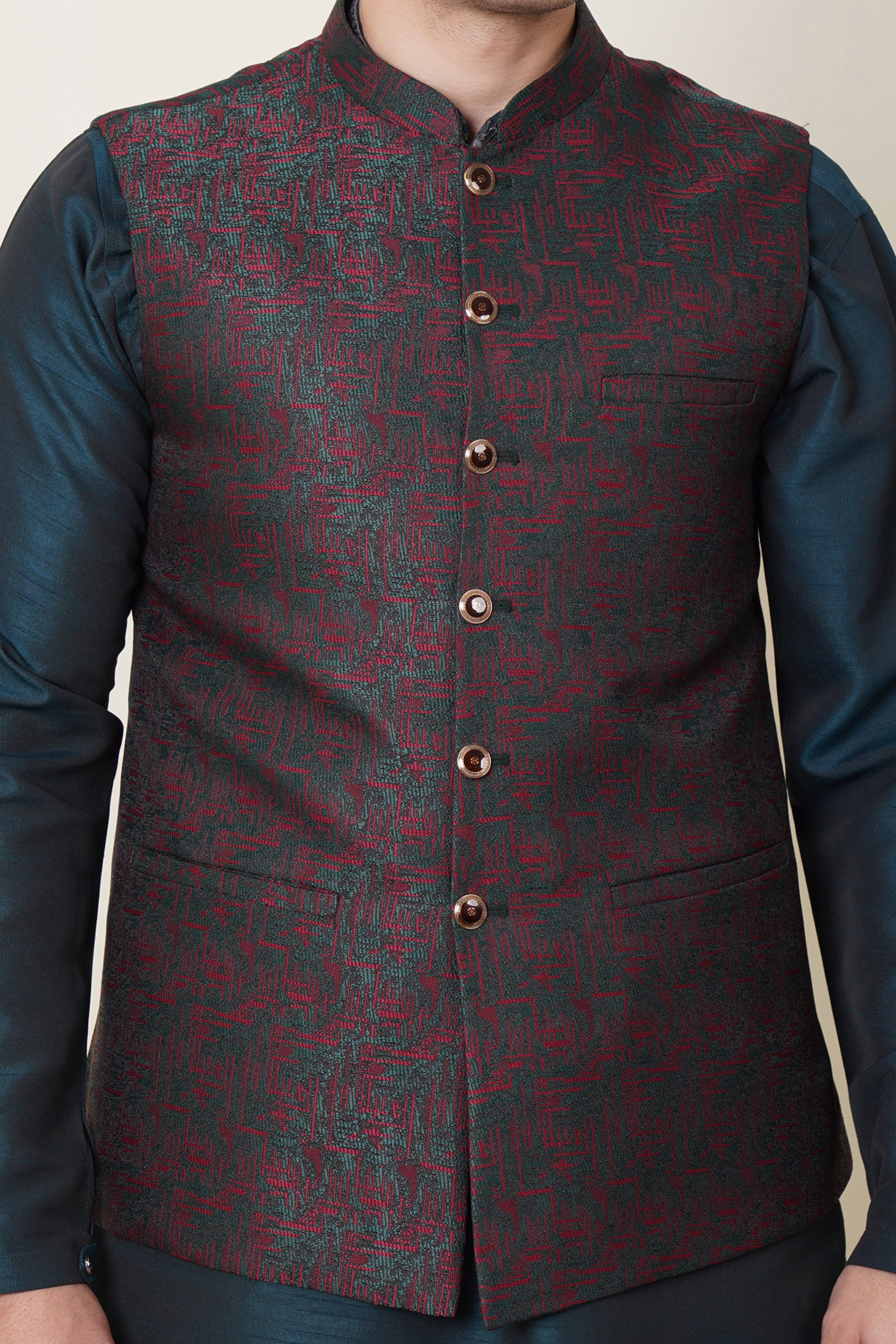 Waistcoat Green & Red