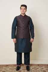 Waistcoat Green & Red
