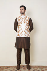 White Waistcoat With Anchor Embroidery