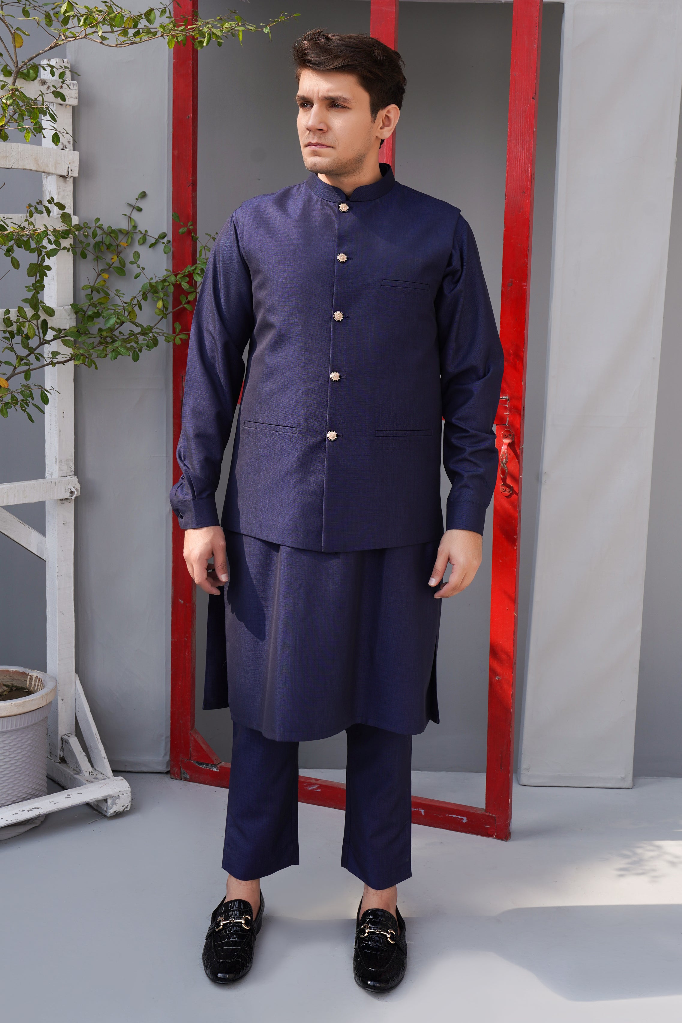 3 PCS Qameez Shalwar Indigo