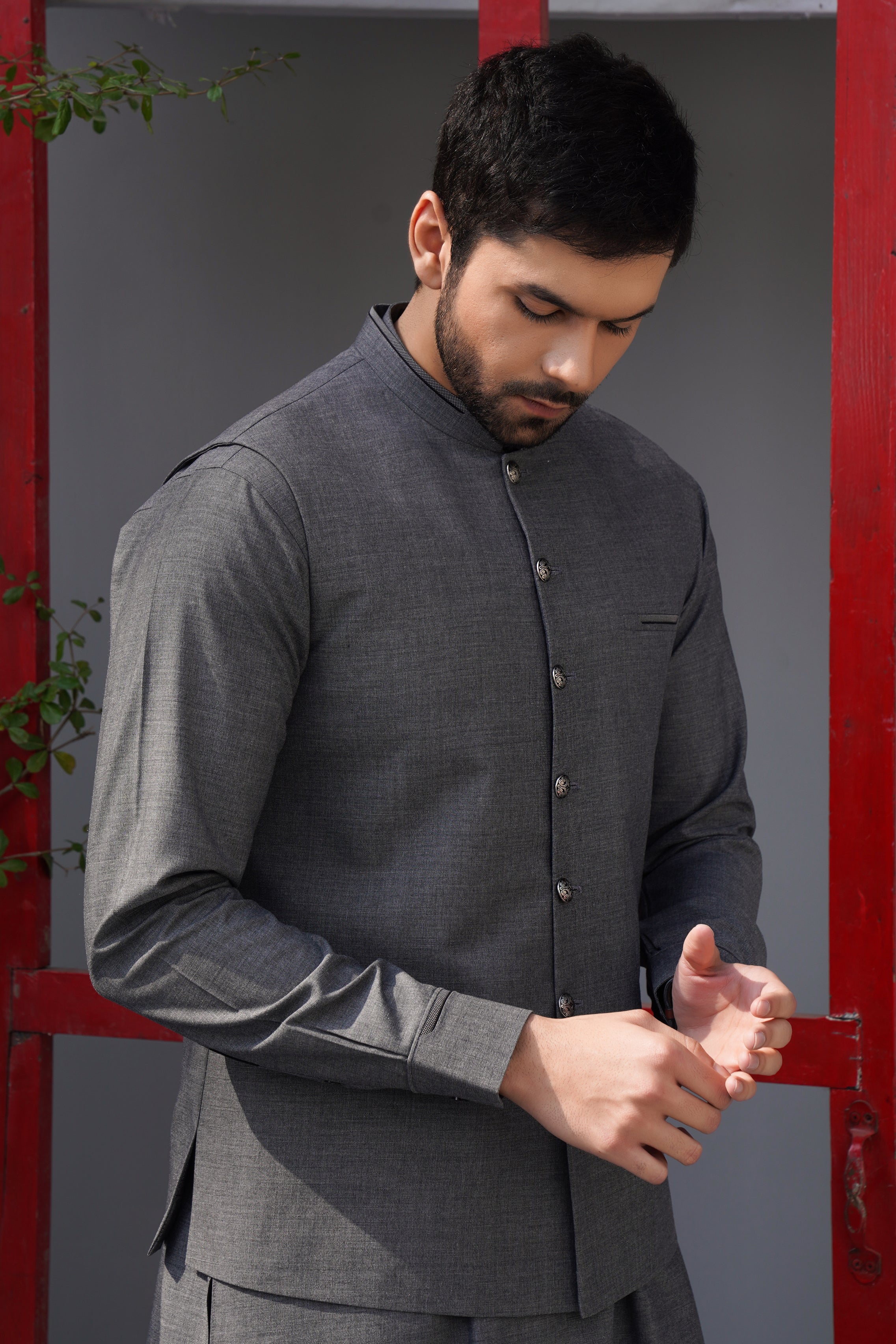3 PCS Qameez Shalwar Grey