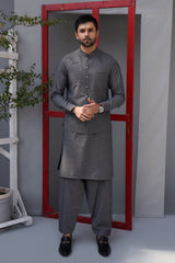 3 PCS Qameez Shalwar Grey