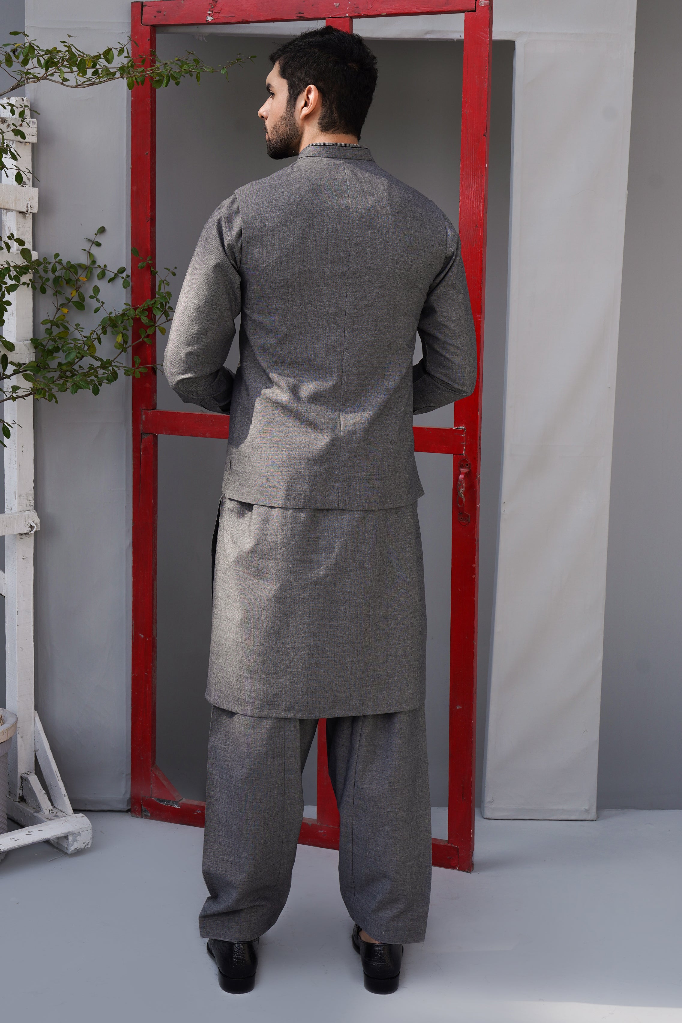 3 PCS Qameez Shalwar Grey