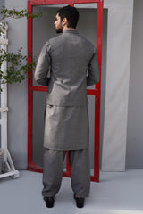 3 PCS Qameez Shalwar Grey