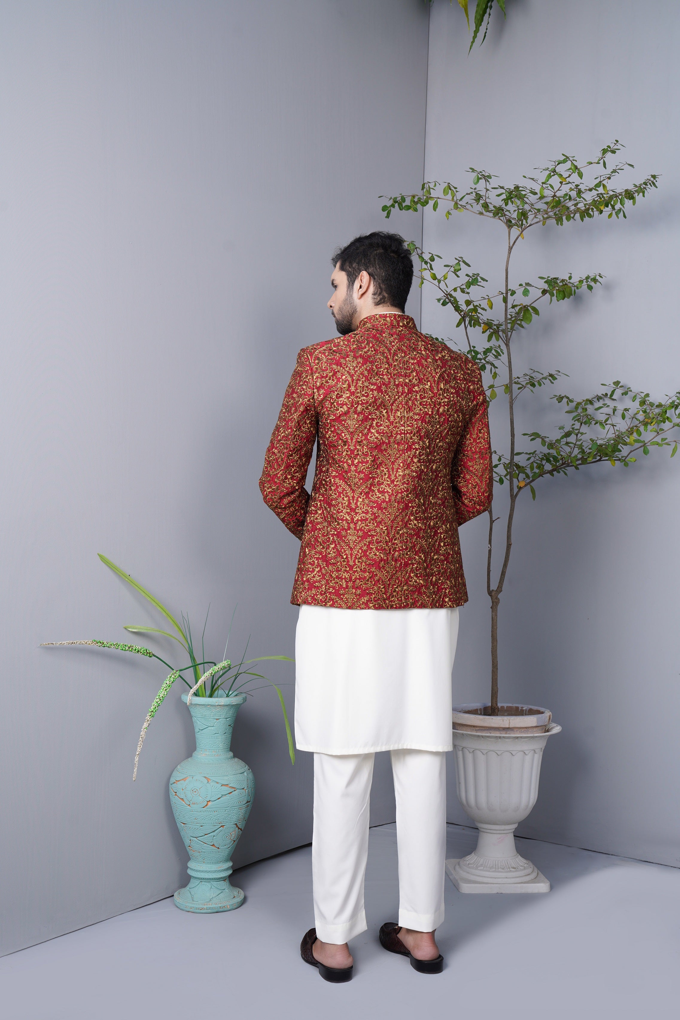 Prince Coat Maroon Masoori