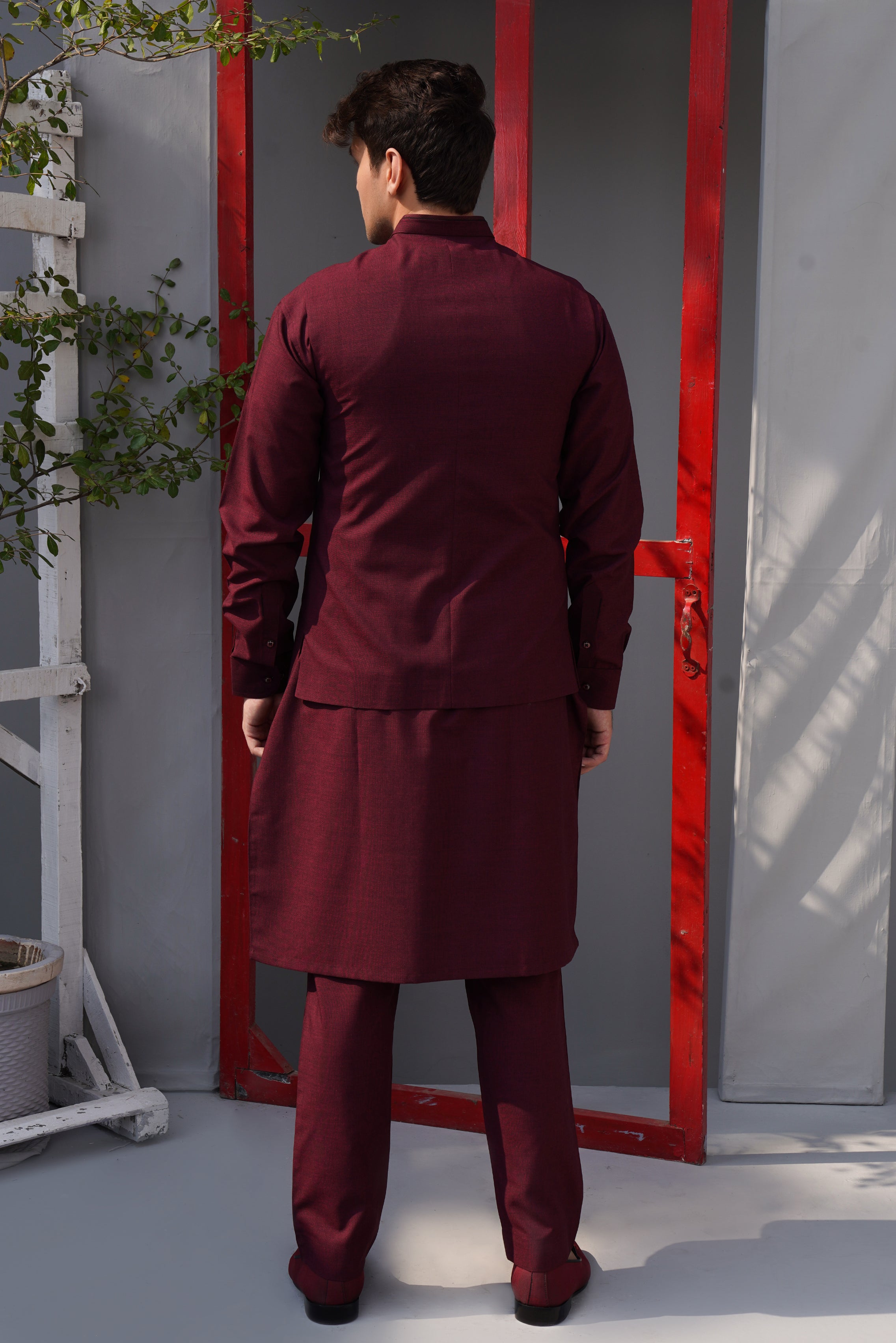 3 PCS Qameez Trouser Maroon