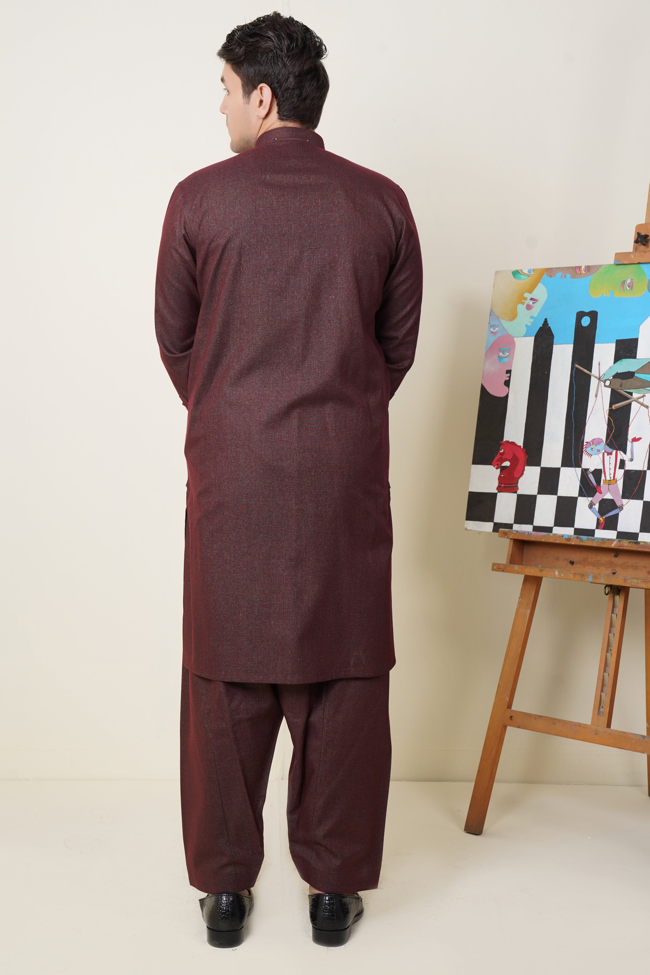 Maroon Kameez Shalwar