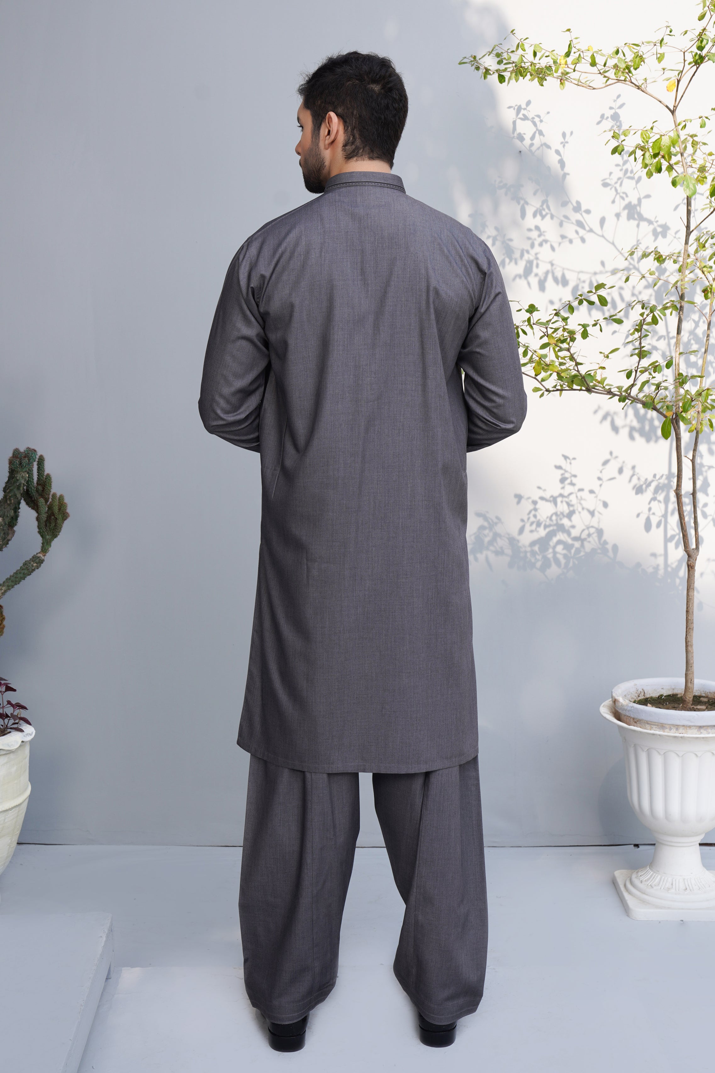 Grey Kameez Shalwar