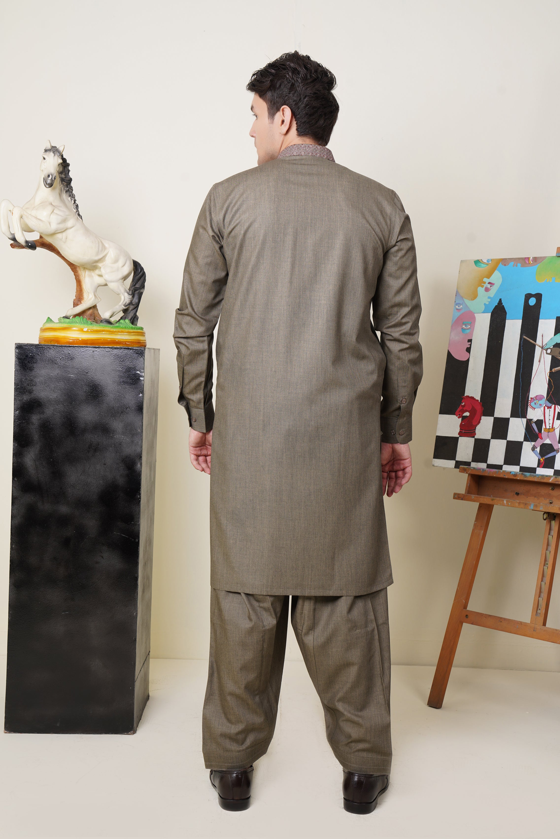 Brown Kameez Shalwar