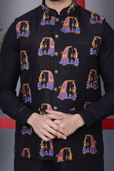 Waistcoat Black Rikshaw Design Embroidered