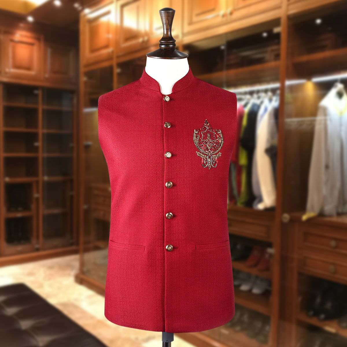 Red Waistcoat Front Motif