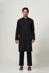Black Kurta with Jute Embroidery