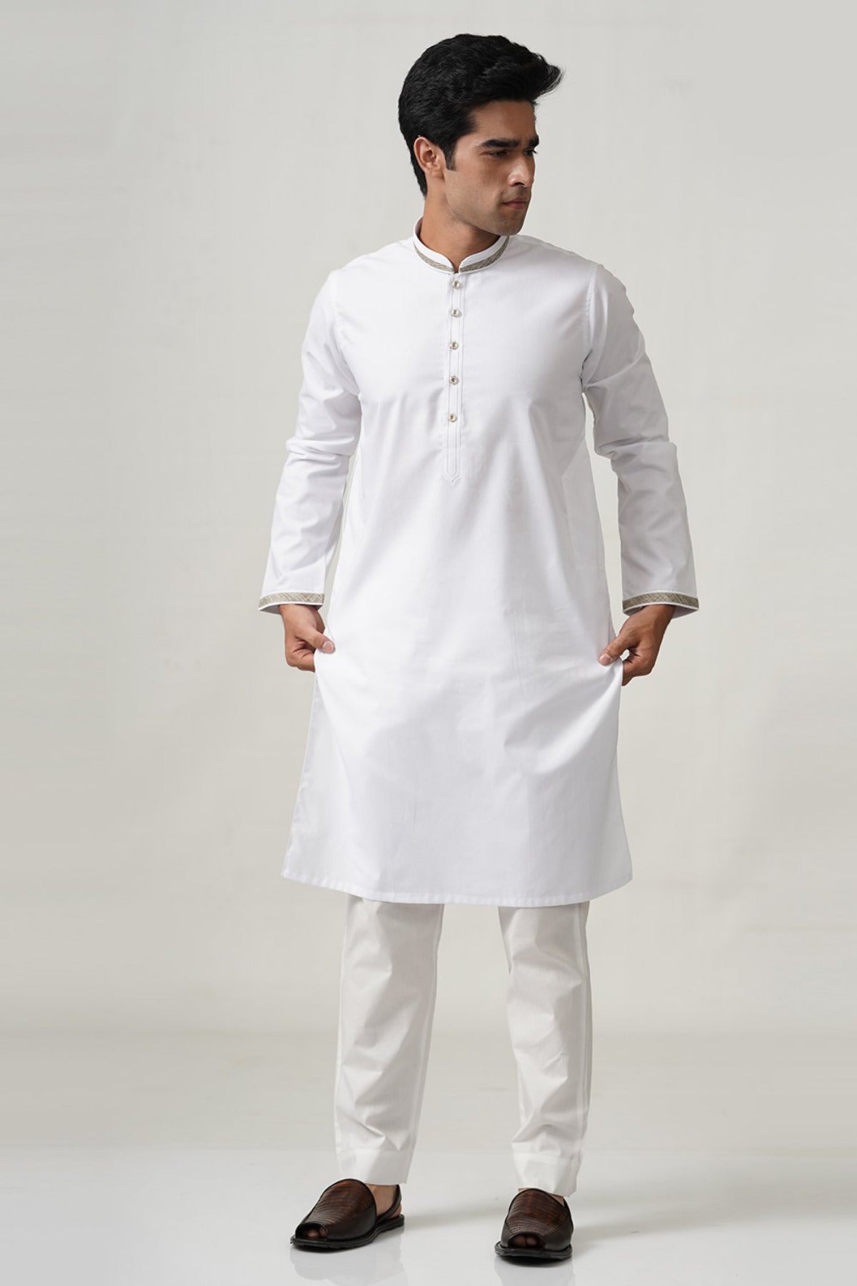 White Kurta with Texture